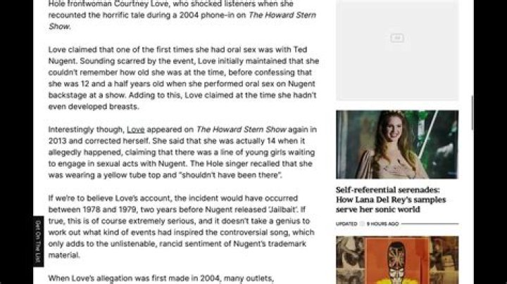 Courtney Love and Ted Nugent: A Complicated Relationship