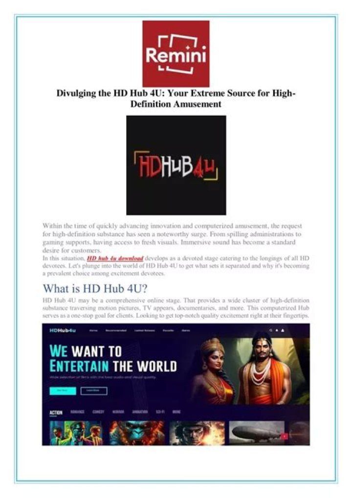 Exploring the World of HDHub4You: Your Ultimate Guide to Entertainment