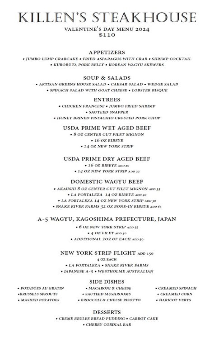 Discovering the Culinary Excellence of Killen's Steakhouse