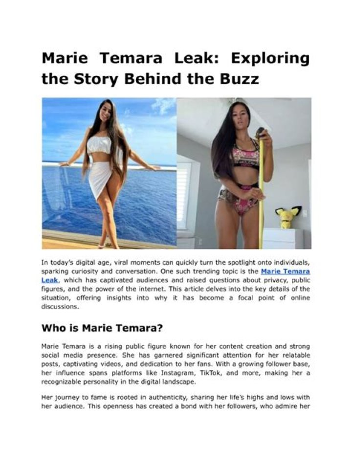The Latest Marie Temara Leak: What You Need to Know