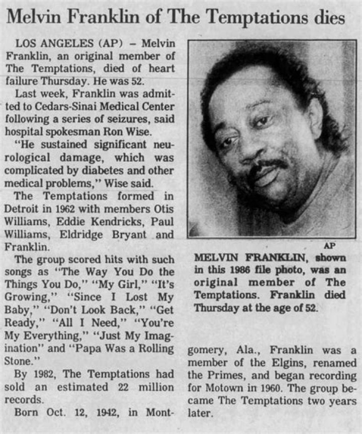 Melvin Franklin: The Legendary Voice Behind The Temptations