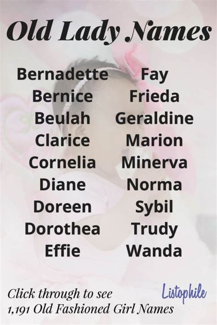 Timeless Charm: A Comprehensive Guide to Old Lady Names