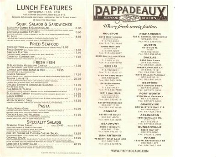 Pappadeaux Lunch Menu: A Culinary Journey Through Seafood Delights