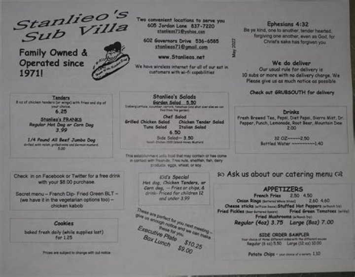 Discovering the Flavorful World of Stanlieo's Subs in Huntsville, AL