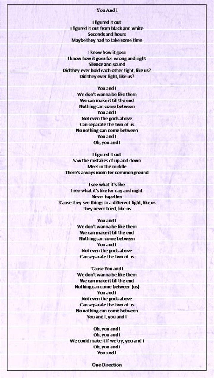 You and I Lyrics: A Deep Dive into the Meaning and Impact